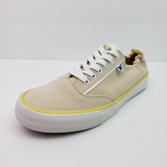 Hurley Delano Womens Size 8 Natural Canvas Bloom Slip On Casual Low Sneaker Shoe - Picture 2 of 12